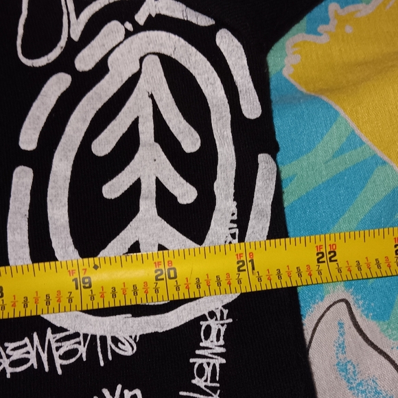 Y2K Element Reversible Graffiti Striped Hoodie Vintage Hooded Sweatshirt - Picture 12 of 12